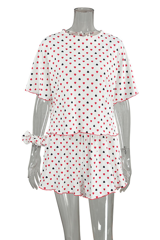 Heart Print Loungewear Set