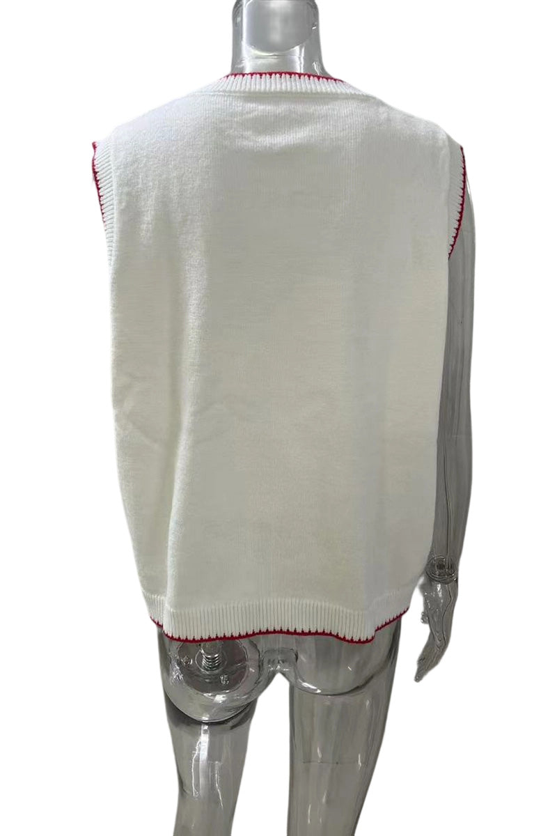 Fruit Knit Sleeveless Sweater Vest
