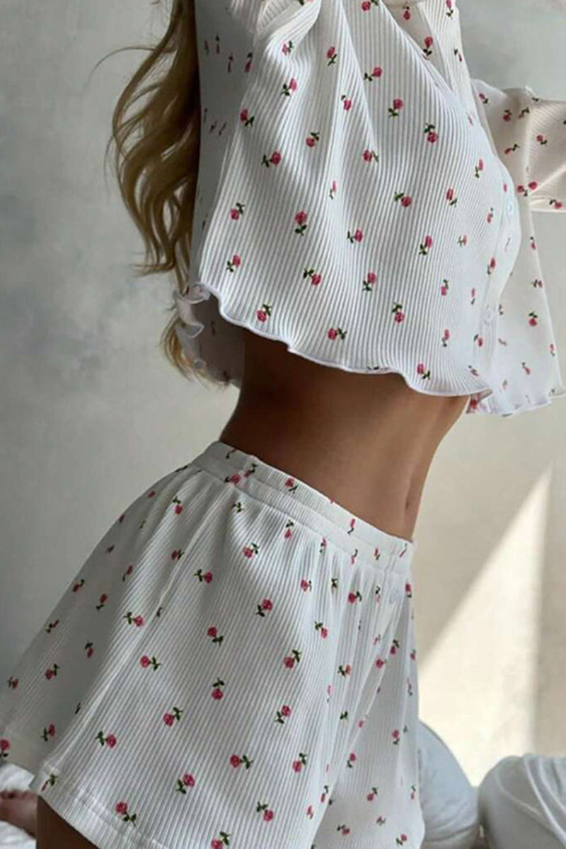 Cherry Blossom Long Sleeve Pajama Set