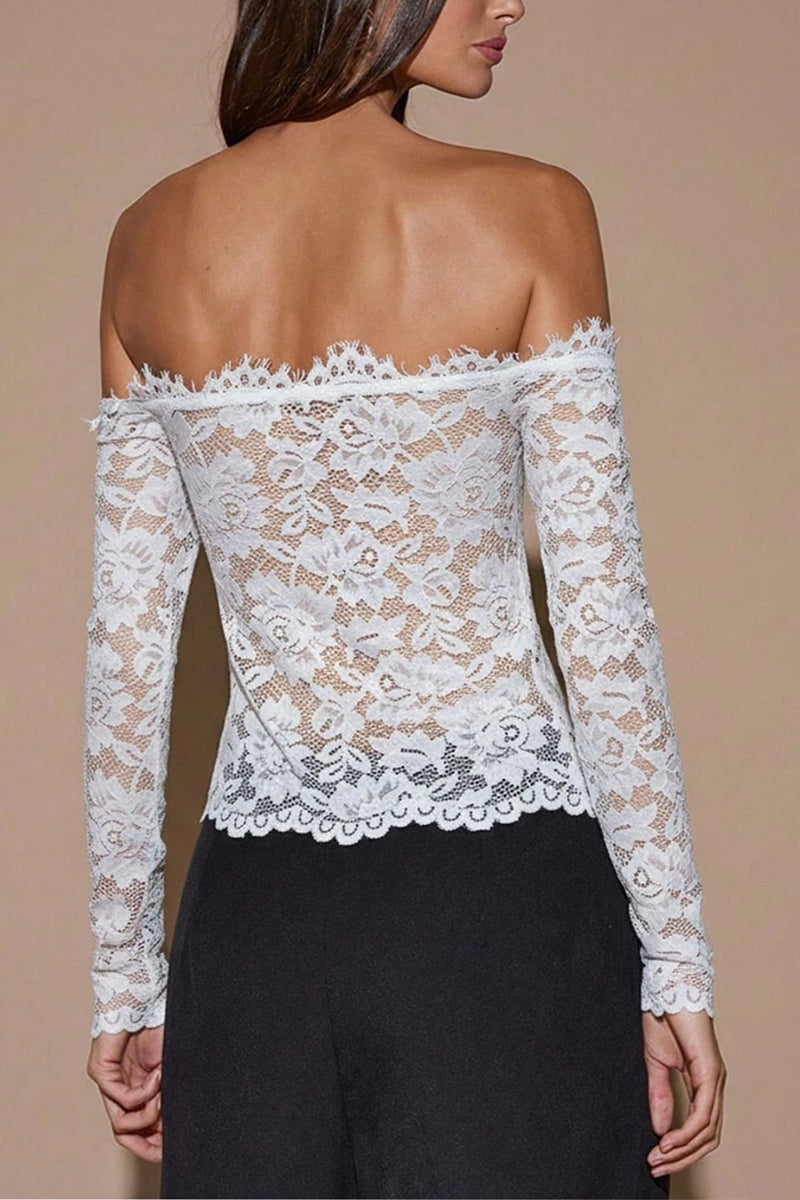 Off-Shoulder Lace Bodycon Top