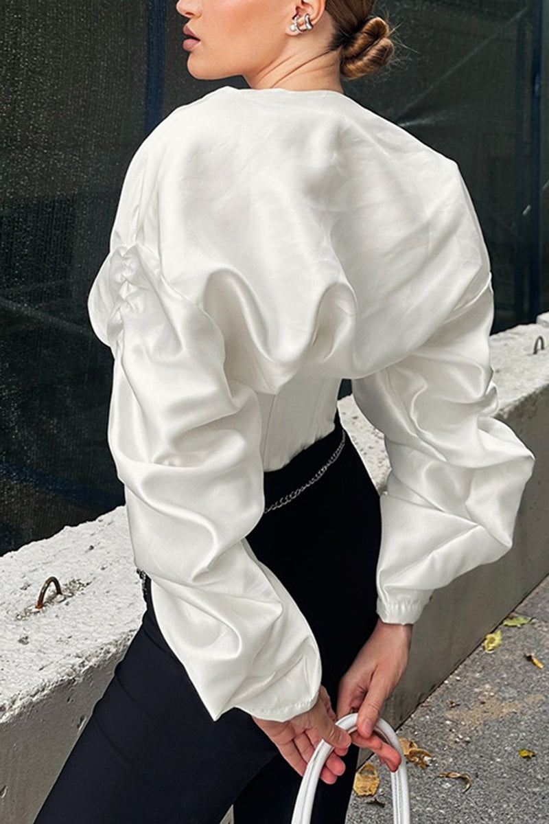 Puff Sleeve Corset Shirt