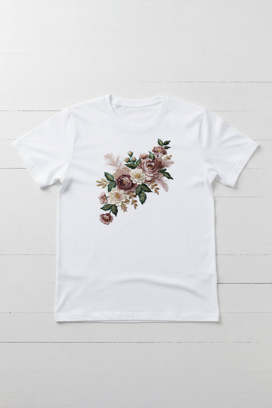 Romantic Bloom Embroidered T-Shirt