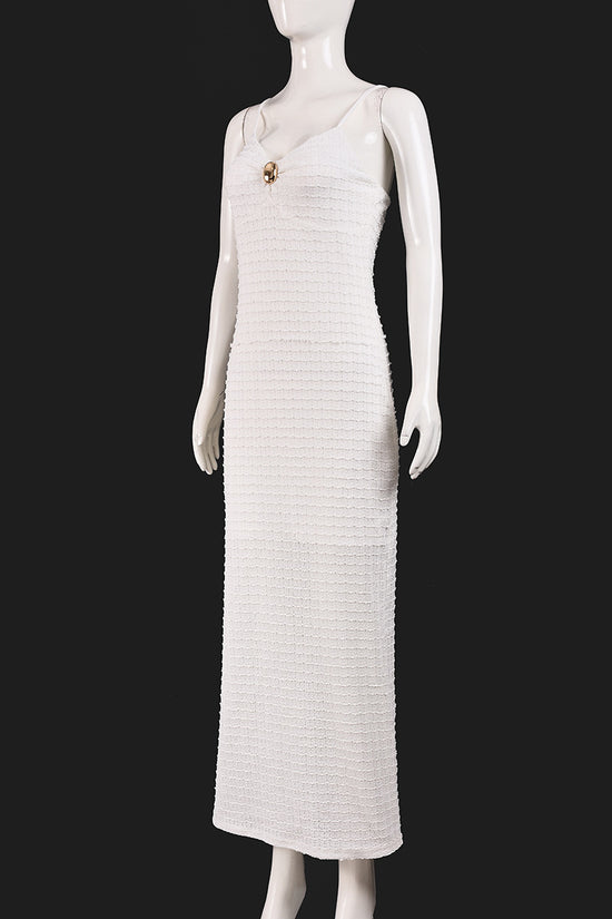 Textured Sleeveless Maxi Bodycon Dress