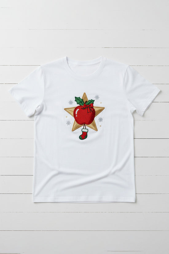 Golden Star Apple Embroidered T-Shirt
