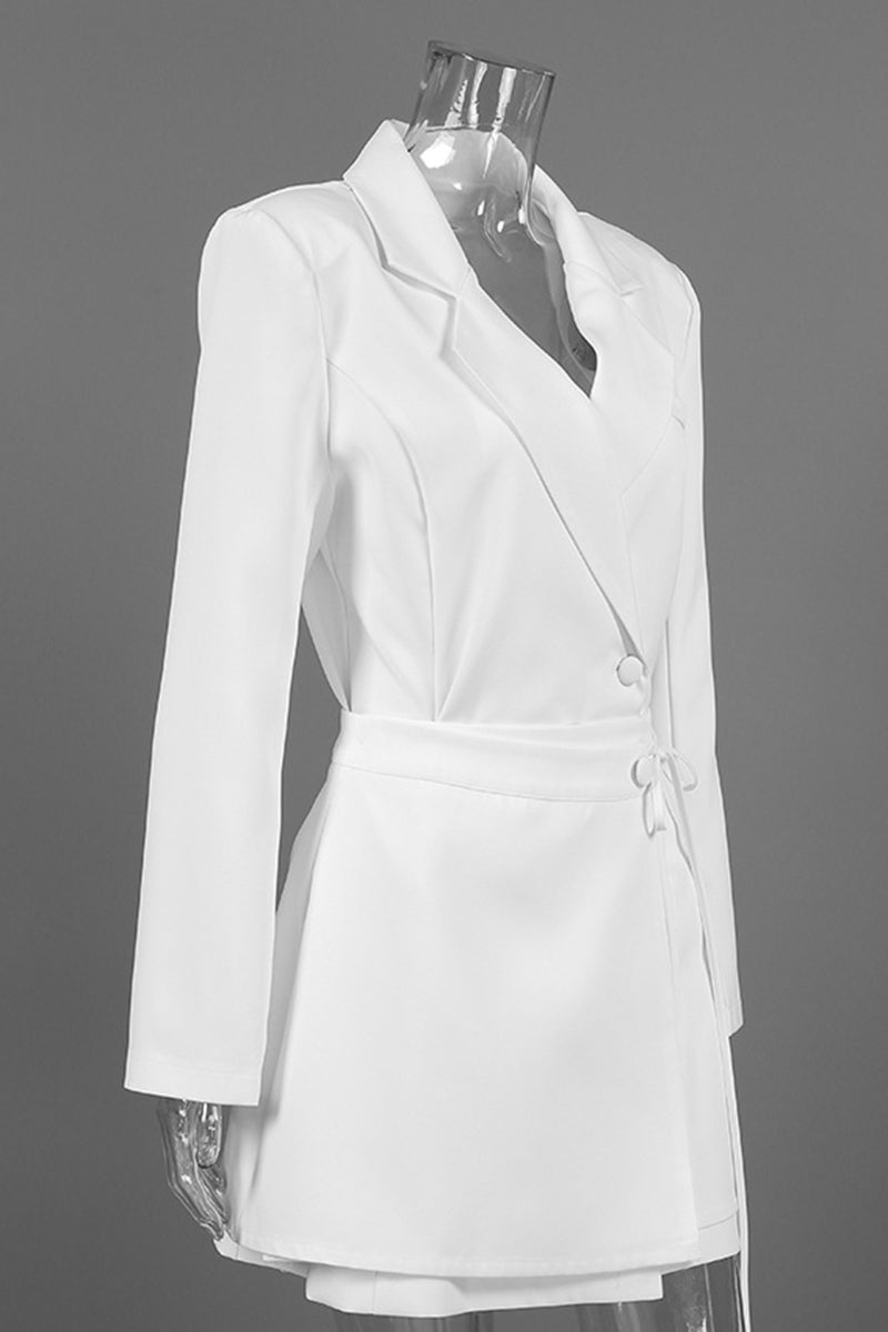 Wrap Tie Belt Long Sleeve Mini Dress