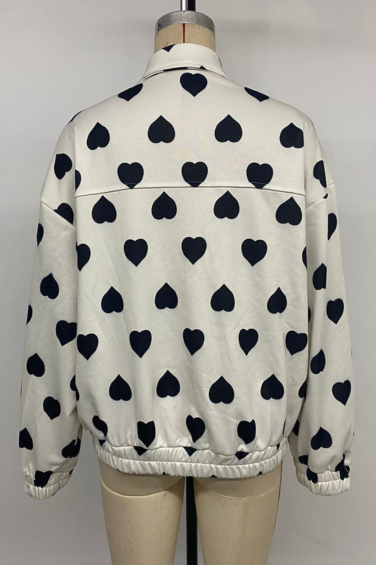 Heart Print Casual Jacket