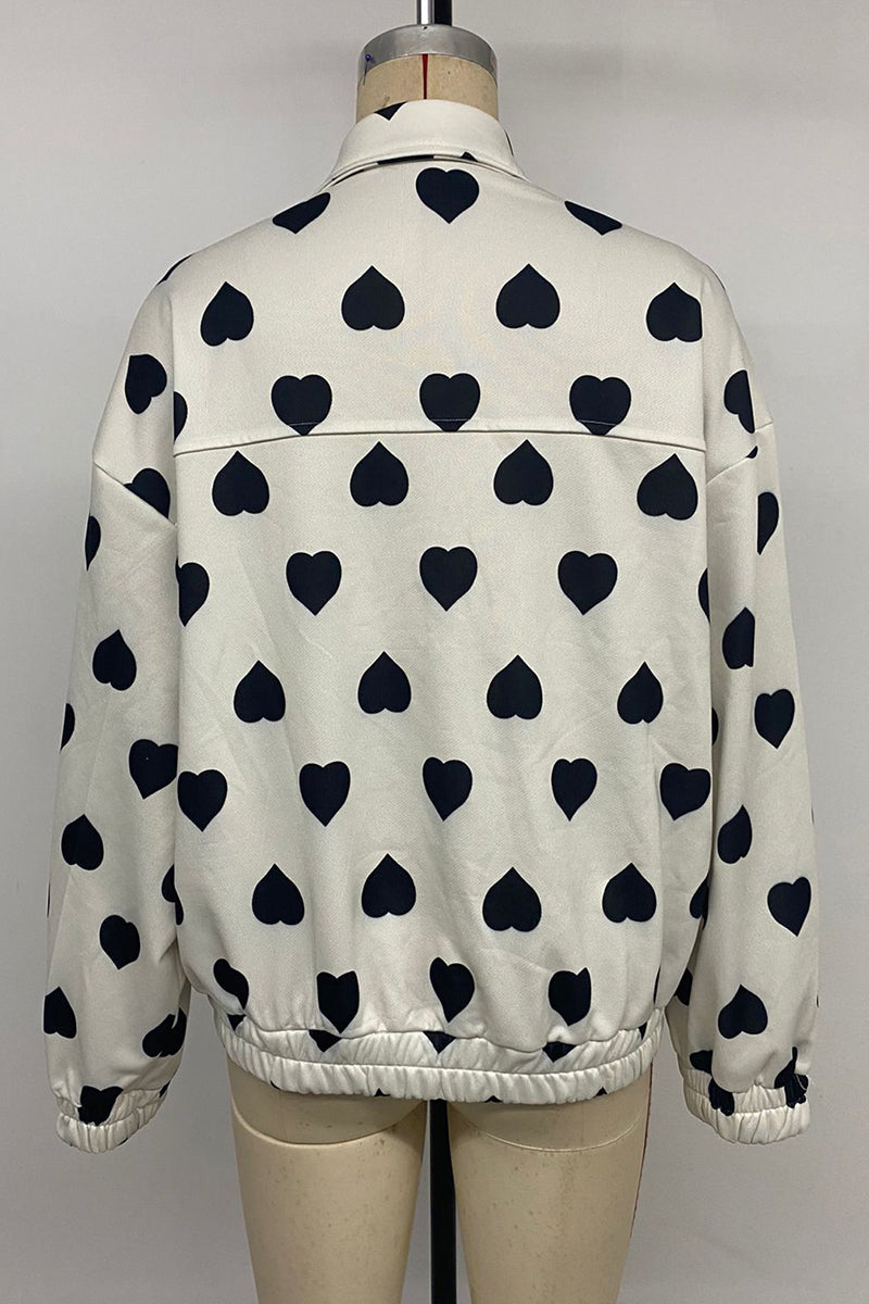 Heart Print Casual Jacket