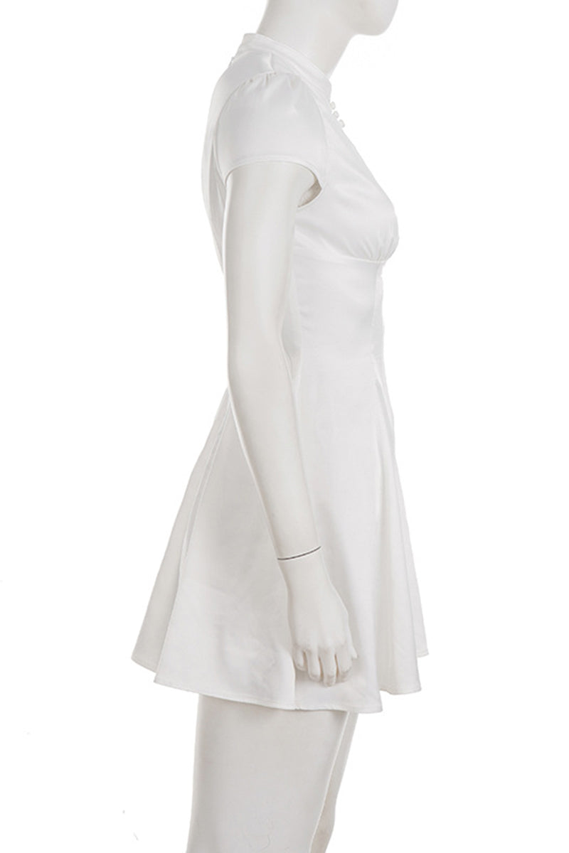 Elegant High Neck Casual Dress