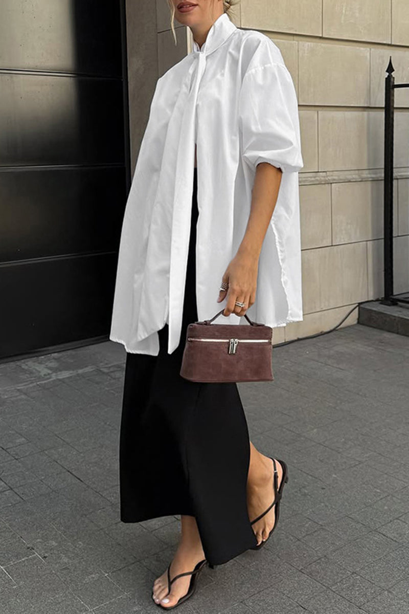 Oversized Bow Tie Blouse