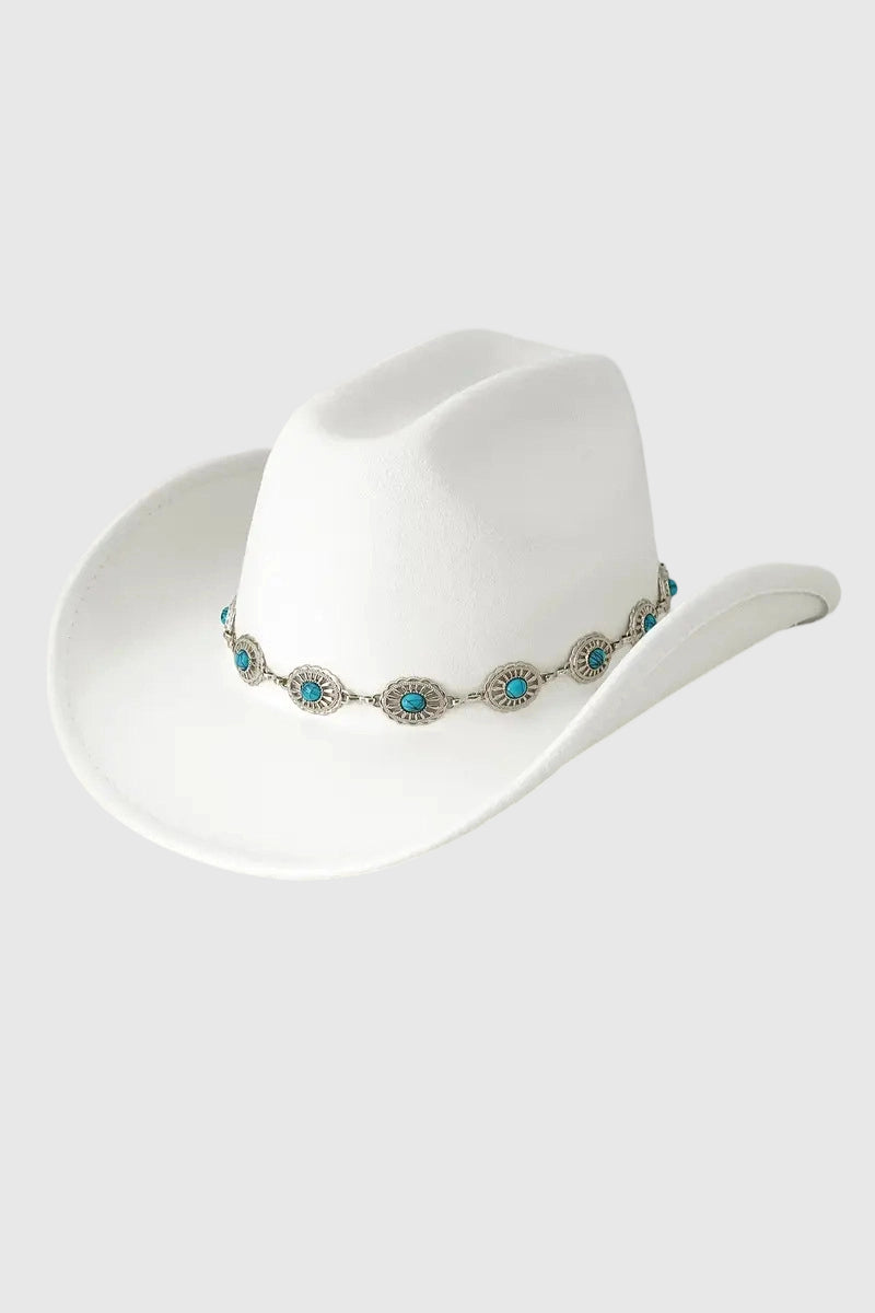 Western-Inspired Gemstone-Embellished Hat