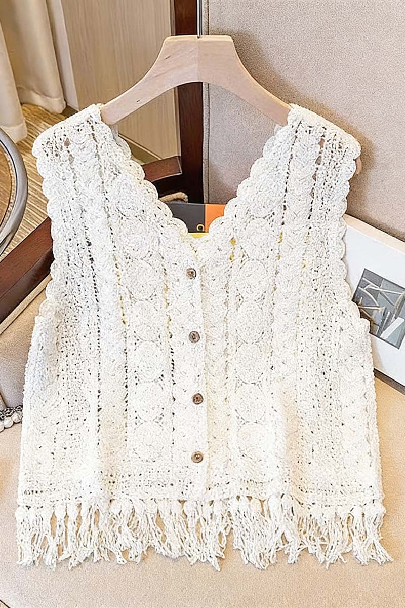 Crochet Fringe Sweater Vest