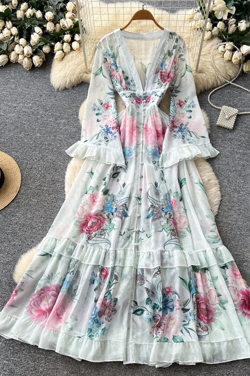 Floral Print Long Casual Dress