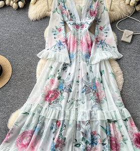 Floral Print Long Casual Dress