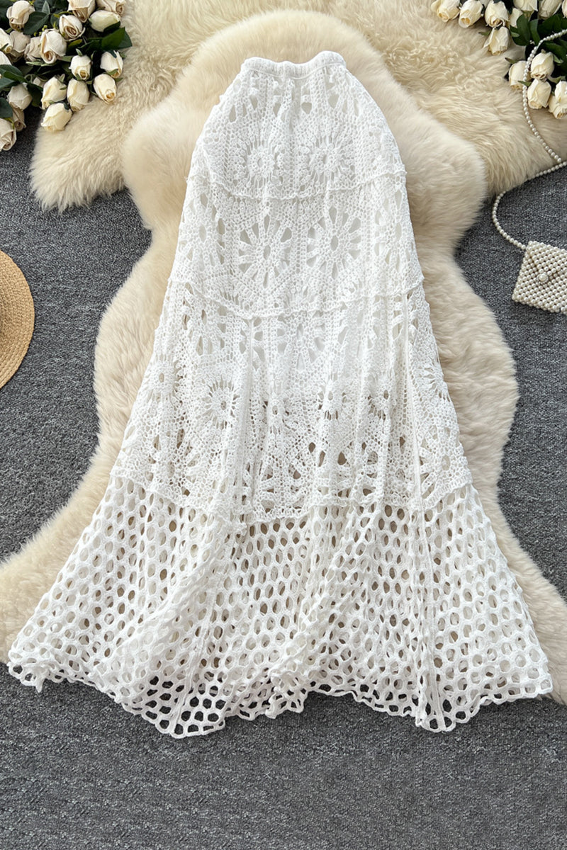 Crochet Patterned Midi Skirt
