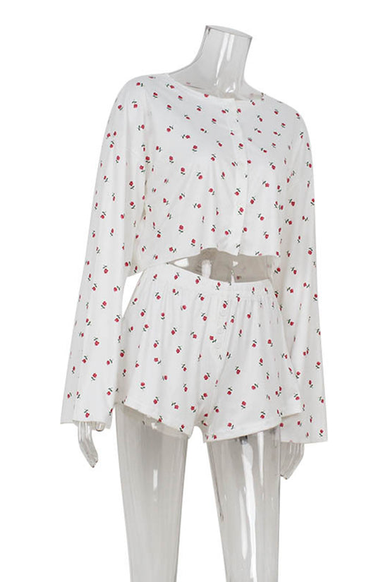 Cherry Blossom Long Sleeve Pajama Set