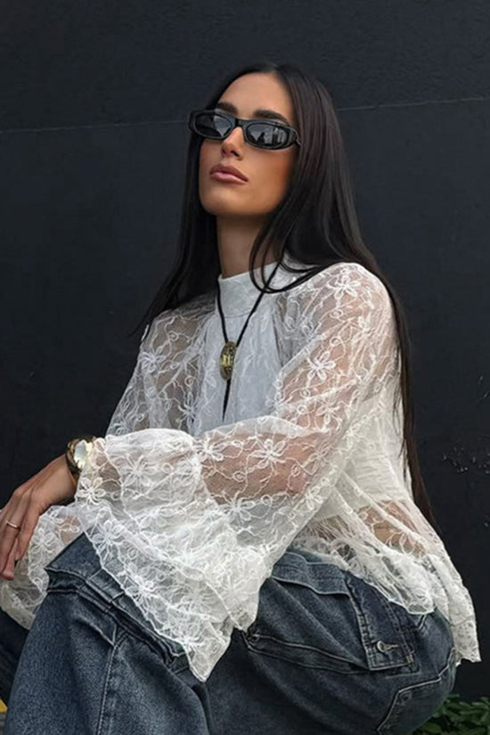 Elegant Lace High Neck Blouse