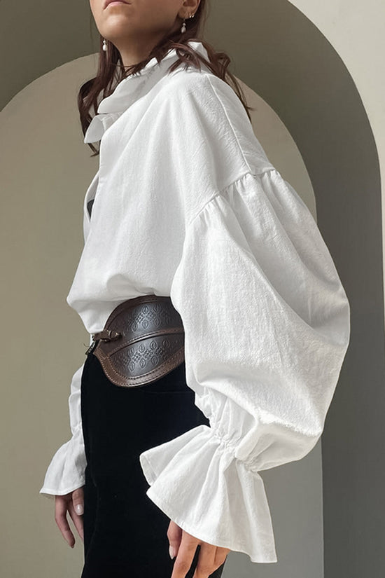 Chic V-Neck Puff Sleeve Blouse