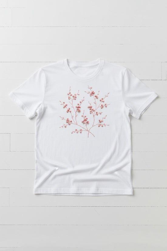 Blossom Breeze Embroidered T-Shirt