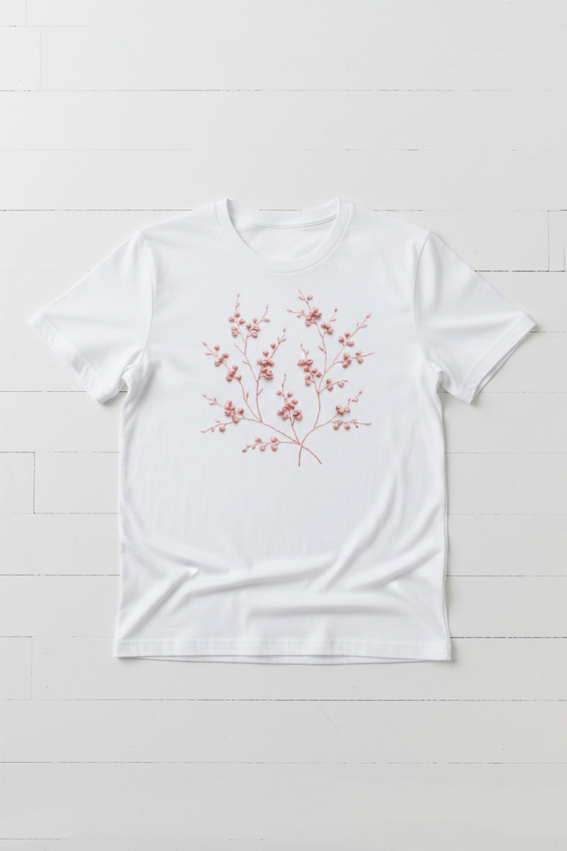 Blossom Breeze Embroidered T-Shirt