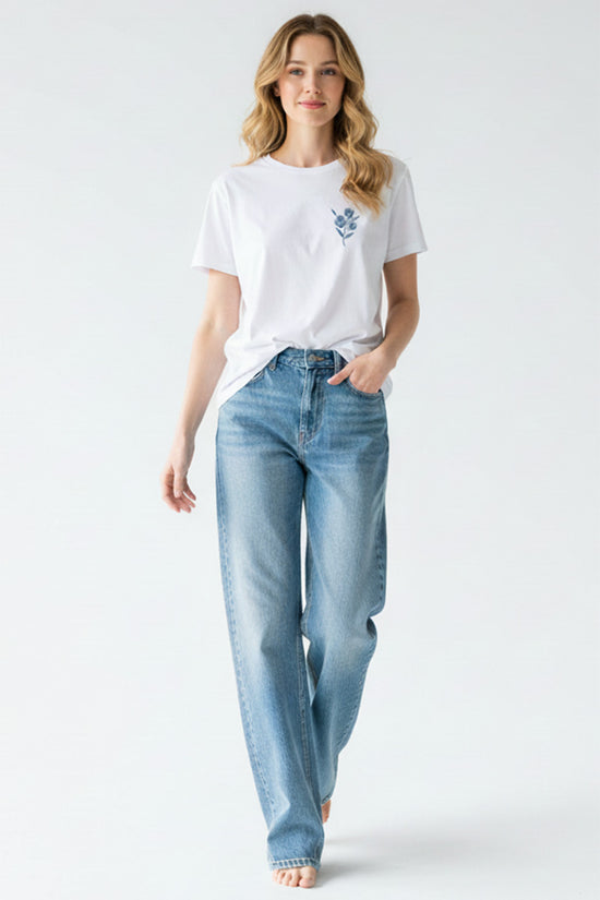 Single Stem Embroidered T-Shirt