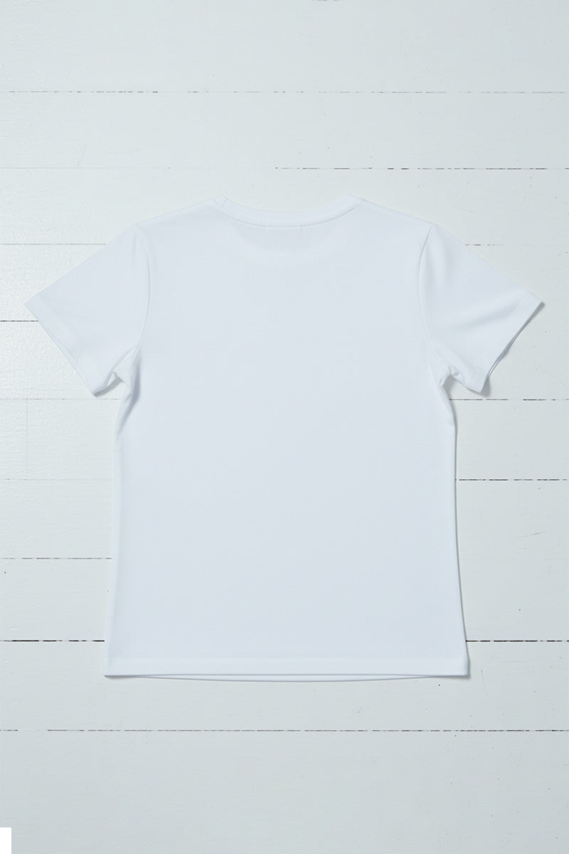 White Snowflake Embroidered T-Shirt