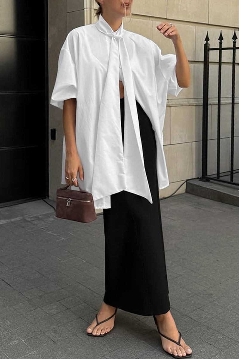 Oversized Bow Tie Blouse