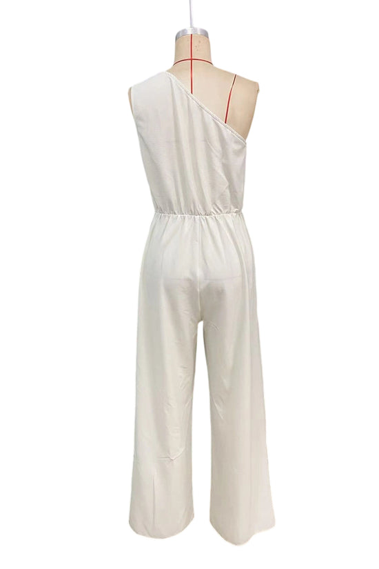 One-Shoulder Elegant Wide-Leg Jumpsuit