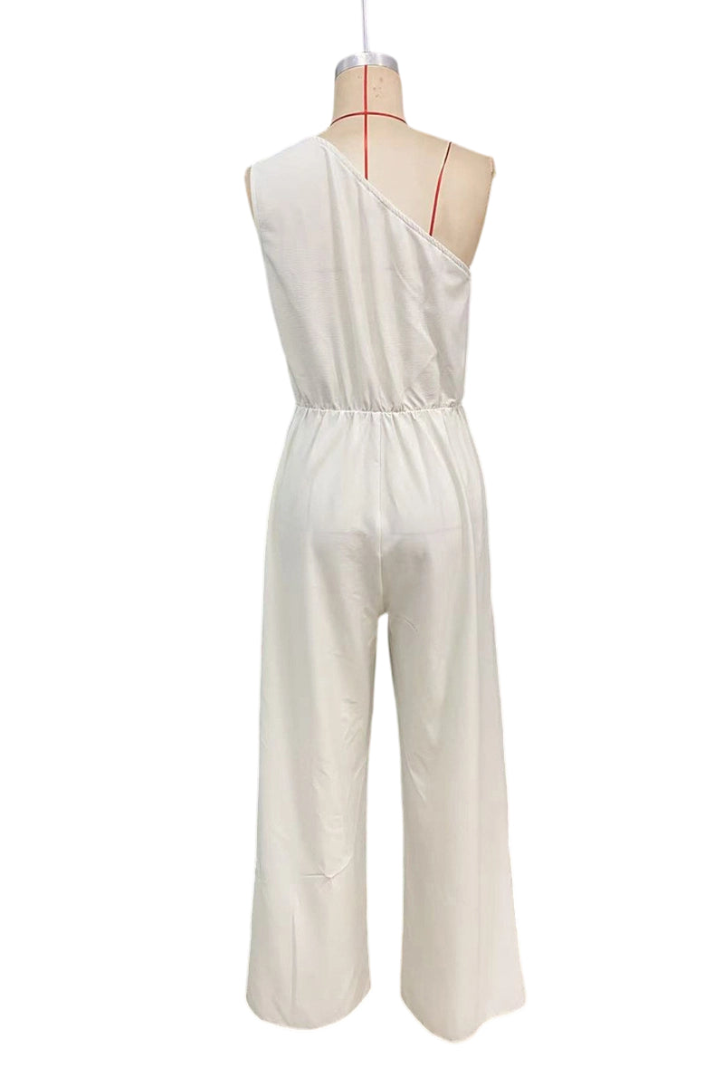 One-Shoulder Elegant Wide-Leg Jumpsuit
