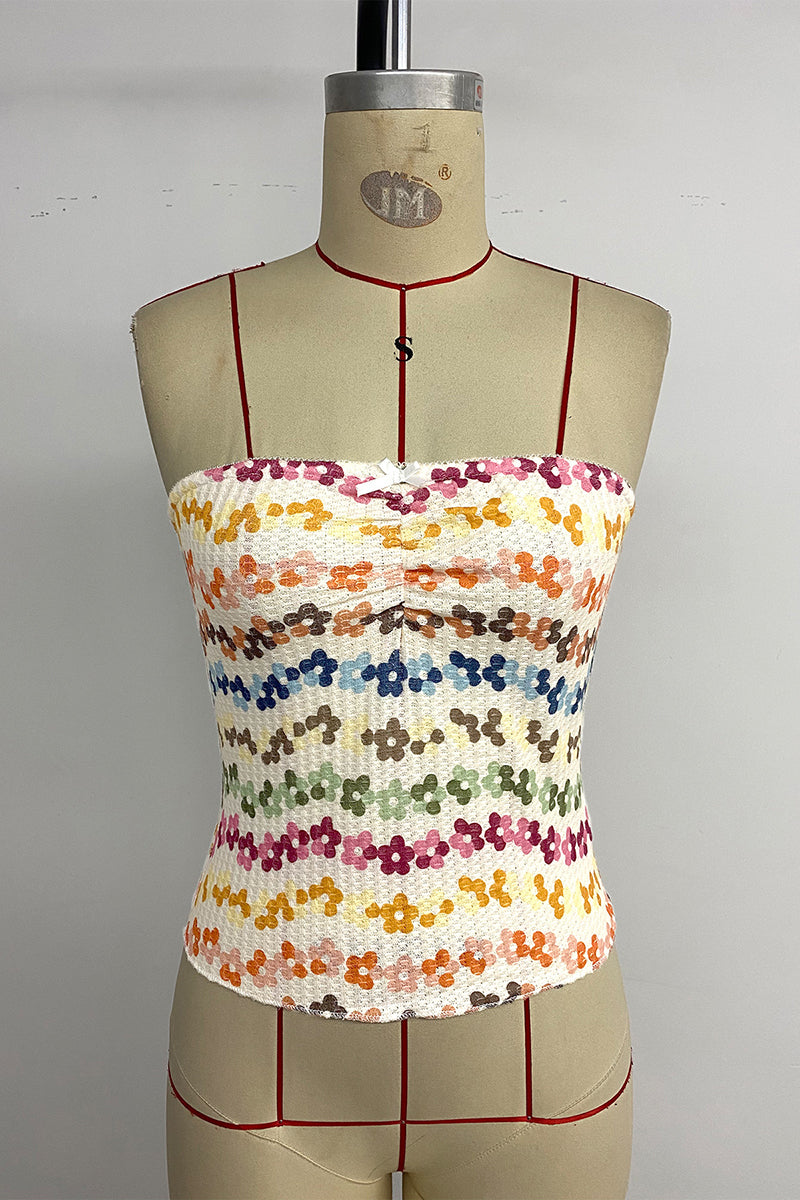 Strapless Floral Print Bodycon Tank