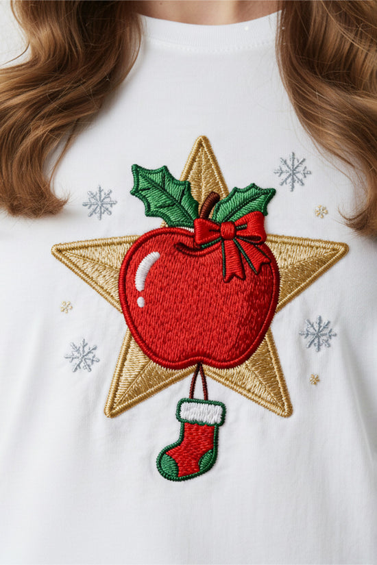 Golden Star Apple Embroidered T-Shirt