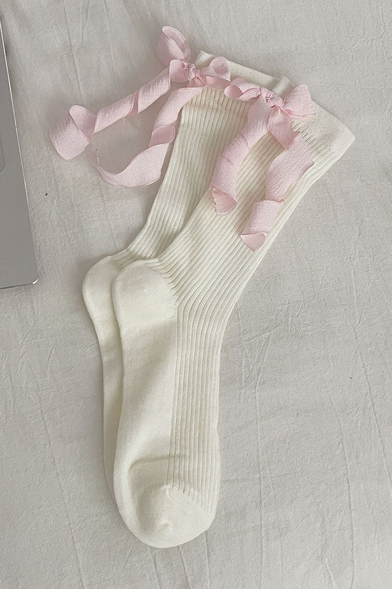 Ribbon-Trimmed Ankle Socks