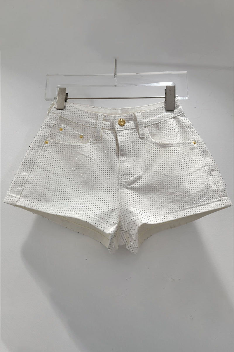 Studded Denim Shorts