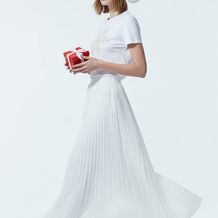 White Snowflake Embroidered T-Shirt