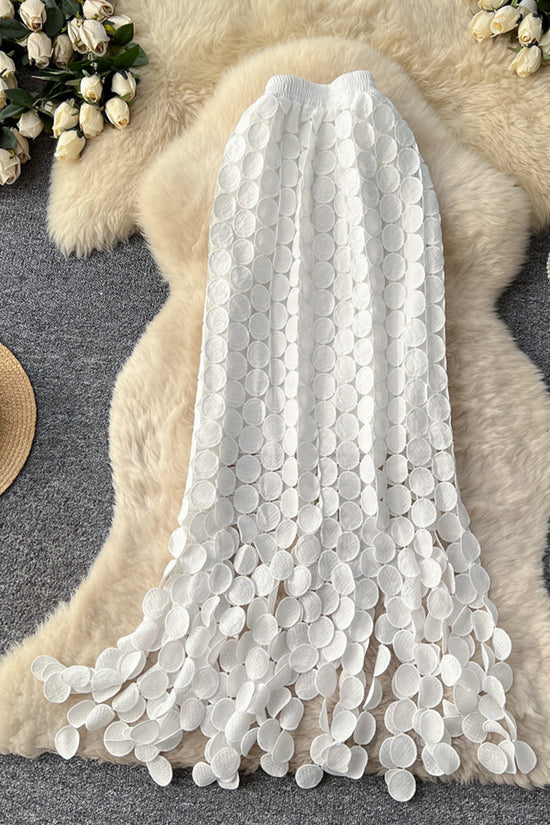 Elegant Circle Pattern Midi Skirt