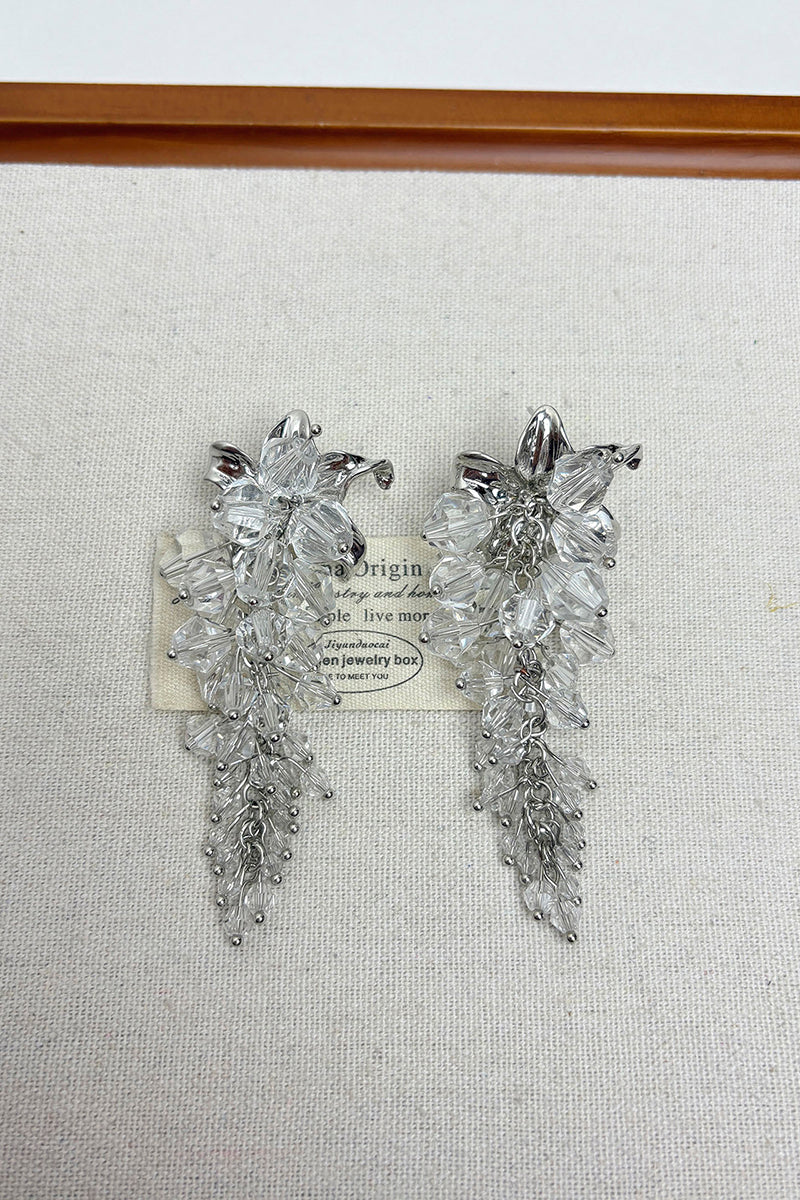 Crystal Leaf Drop Earrings
