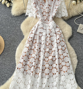 Elegant Floral Short Sleeve Dress