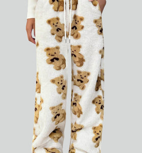 Teddy Bear Patterned Casual Pants