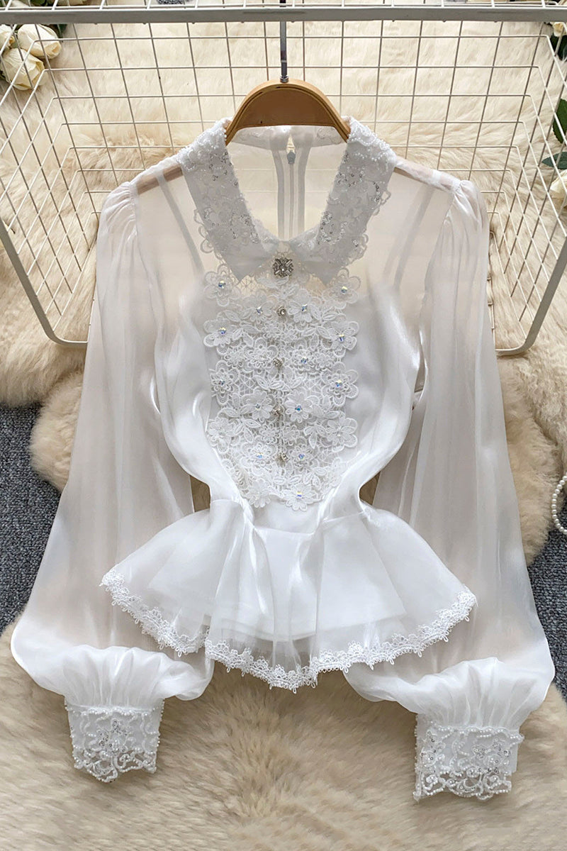 Elegant Lace Long Sleeve Blouse