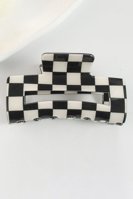 Checkered Pattern Hair Claw Clip