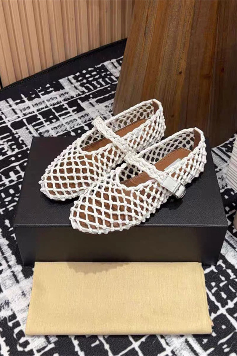 Woven Mesh Buckle Flats