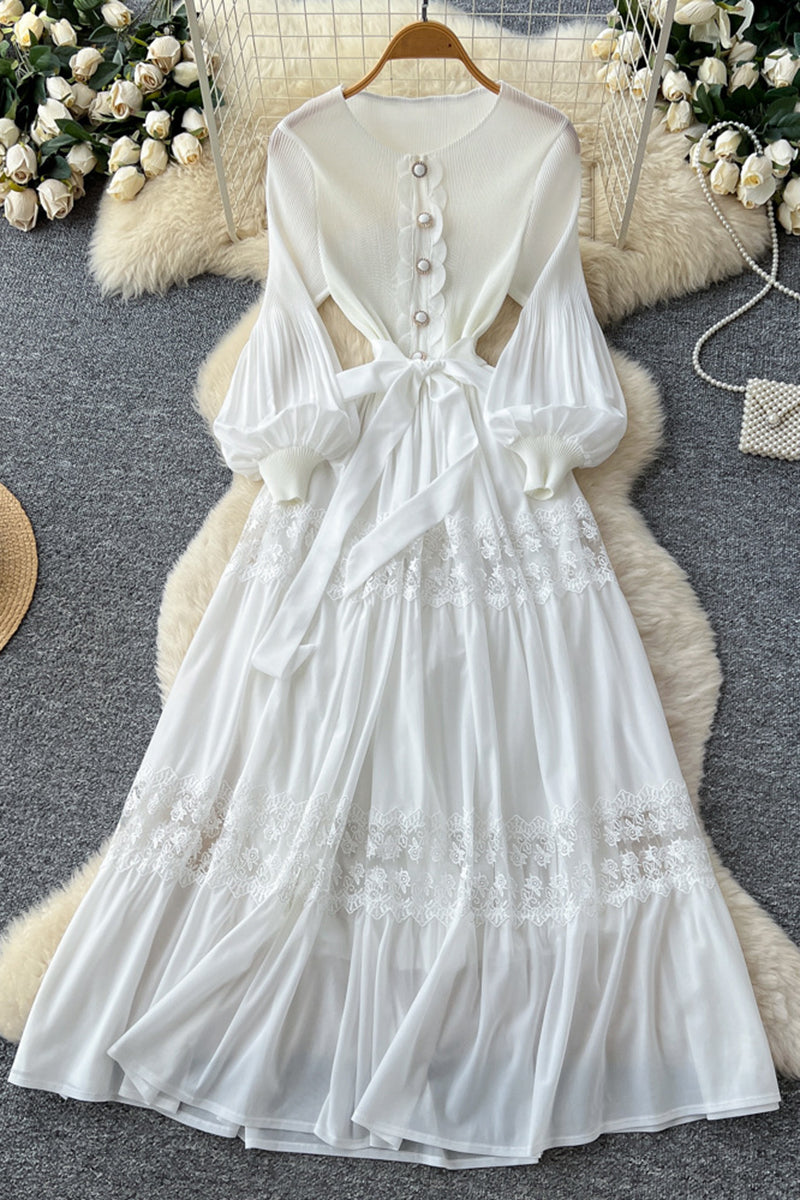 Buttoned Ruffle Sleeve Maxi Dress