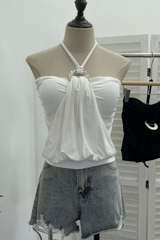Elegant Gathered Halter Top