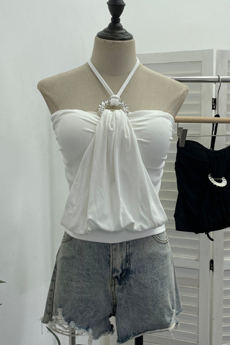 Elegant Gathered Halter Top
