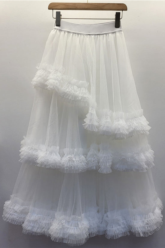 Flouncy Tiered Midi Skirt