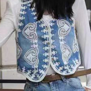 Patterned Floral Vest