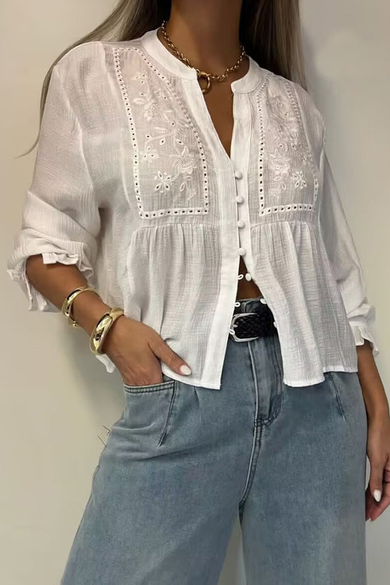 Floral Button-Up Blouse