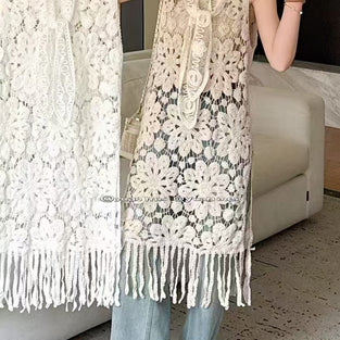 Floral Lace Fringe Casual Dress
