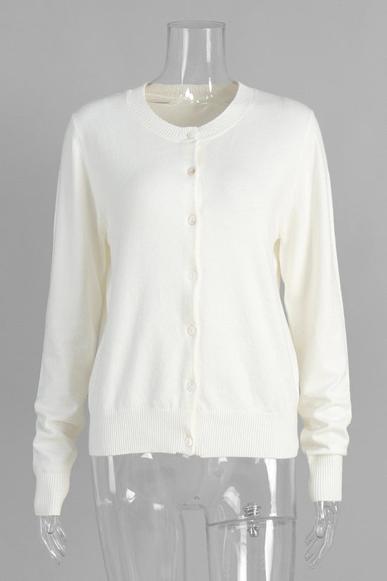 Classic Ribbed Button-Up Cardigan