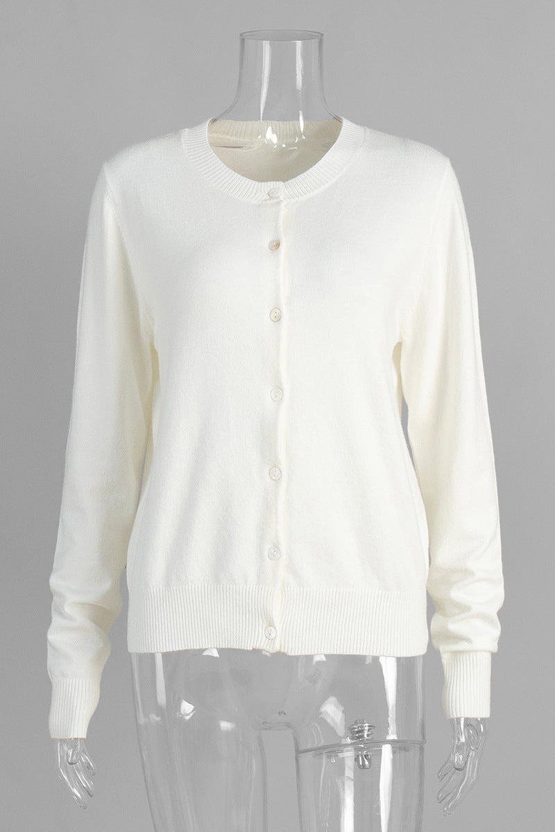 Classic Ribbed Button-Up Cardigan