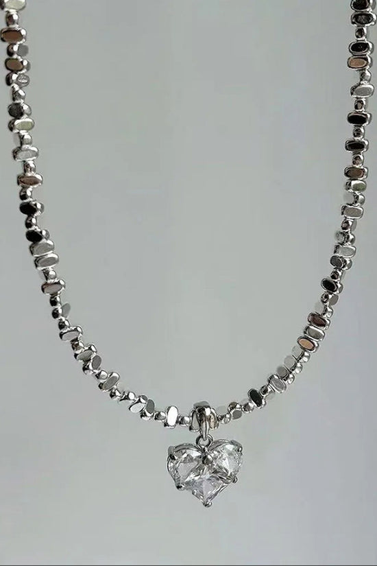 Heart Pendant Beaded Necklace